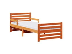 Syfax™ Marco De Cama Con Colchón Extensible Marrón 80 X 200 Cm