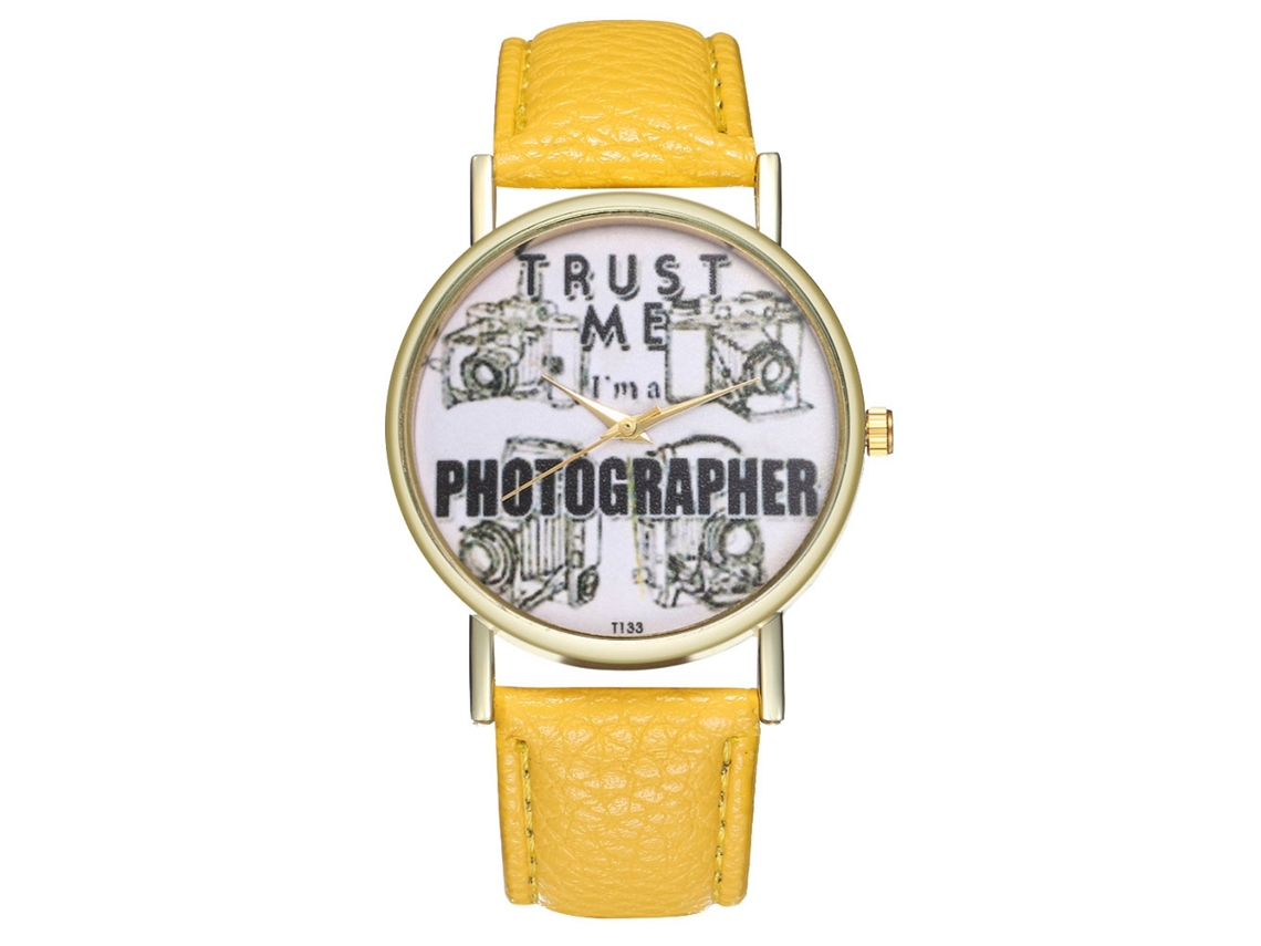 Elegante Reloj De Pulsera De Cuarzo Para Hombre Y Mujer (amarillo)
