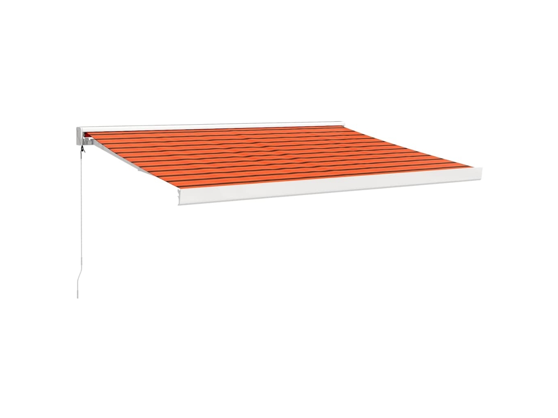 Maison Exclusive - Toldo Retráctil Aluminio Y Tela Naranja Y Marrón 3,5x2,5 M