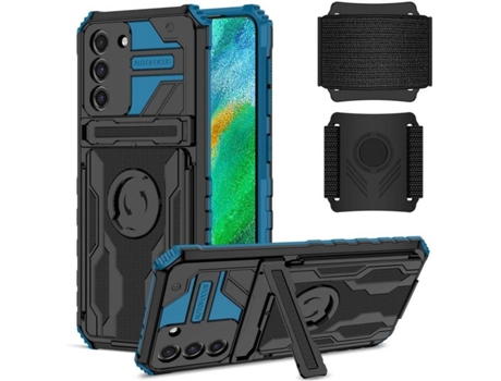 Funda Samsung Galaxy S21 5G HFS-HOUSE Kickstand (Azul)