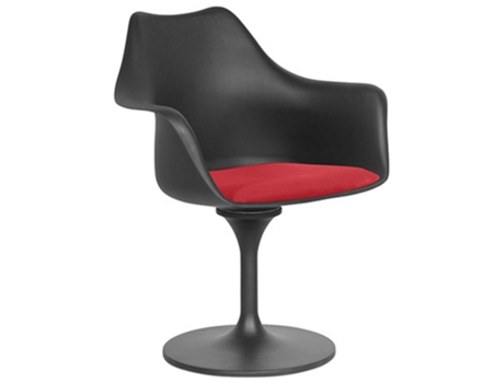 Silla de Comedor con Brazos Silla Giratoria Tulipan Negra 60x70x84cm TULIP STYLE