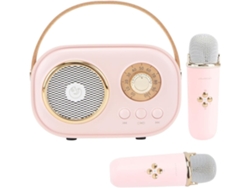 Mini máquina de karaoke para niños, altavoz Bluetooth portátil con 2 micrófonos inalámbricos, juguetes para niños y niñas, regalos Yemaesre