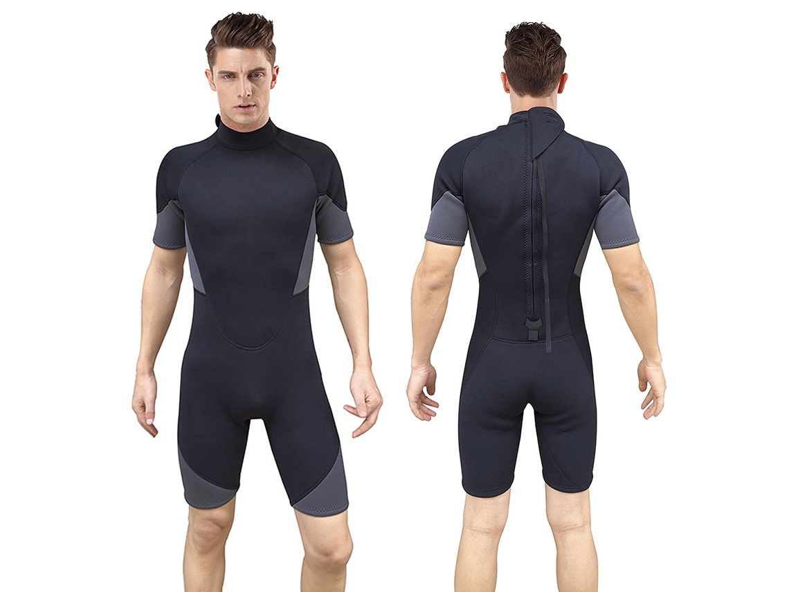 Traje de surf corto de neopreno de 3 mm con cremallera en la espalda
