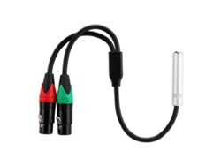 Cabo De Áudio 0.3m 24awg Cobre Puro Com Dupla Blindagem 6.35 Fêmea Para Duas Xlr Fêmea