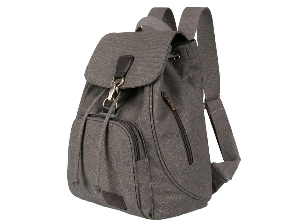 Mochila multifuncional para mujer de gran capacidad, ideal para la escuela, ir de compras y actividades al aire libre, en color gris.