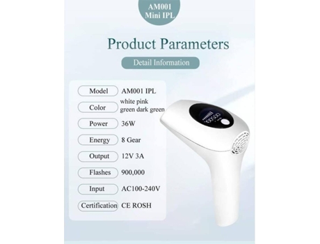 DREAM5 Depiladora Luz Pulsada Epilateur0930H39 Ipl Multizonas Blanca