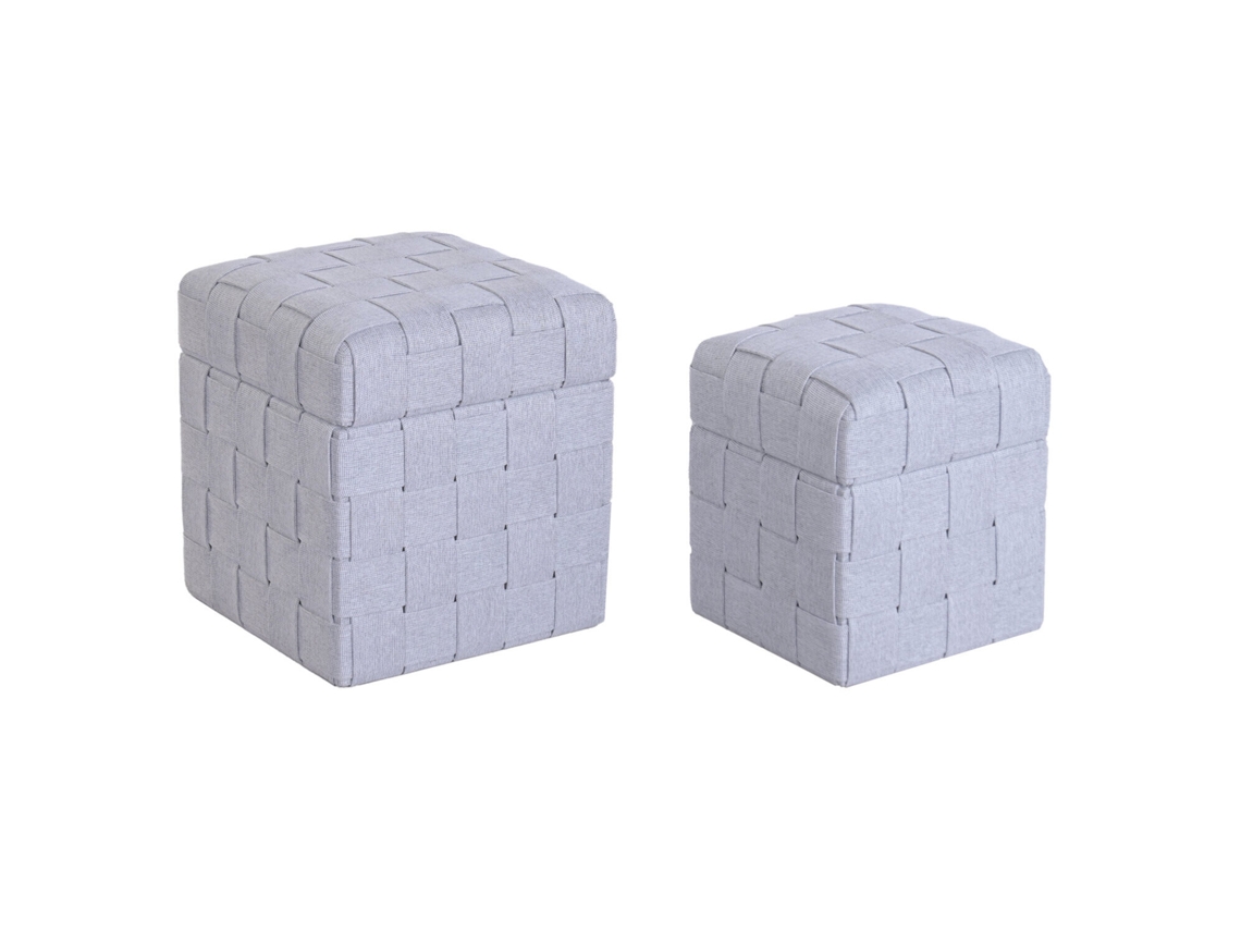 Set 2 Reposapies Poliester Con Tapa 40x40x43cm