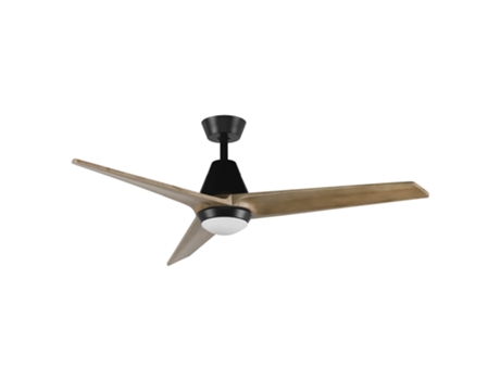Ventilador de techo con luz y mando a distancia motor dc 6v silencioso negro d132cm XTRELAMP HELGAR.