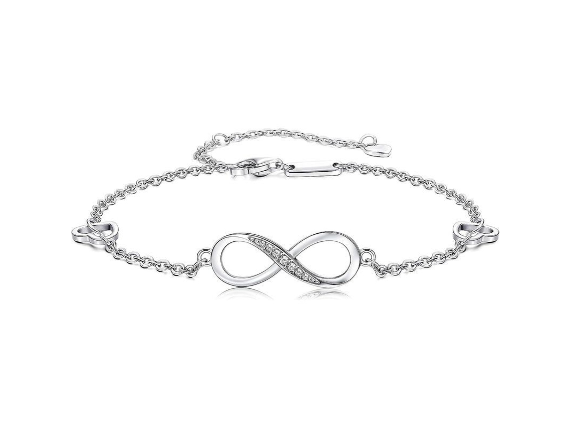 Pulsera De Tobillo De Plata 925 Con Diseño Infinito Ajustable Para Mujeres Y Niñas Joyería De Pie Regalo Plata