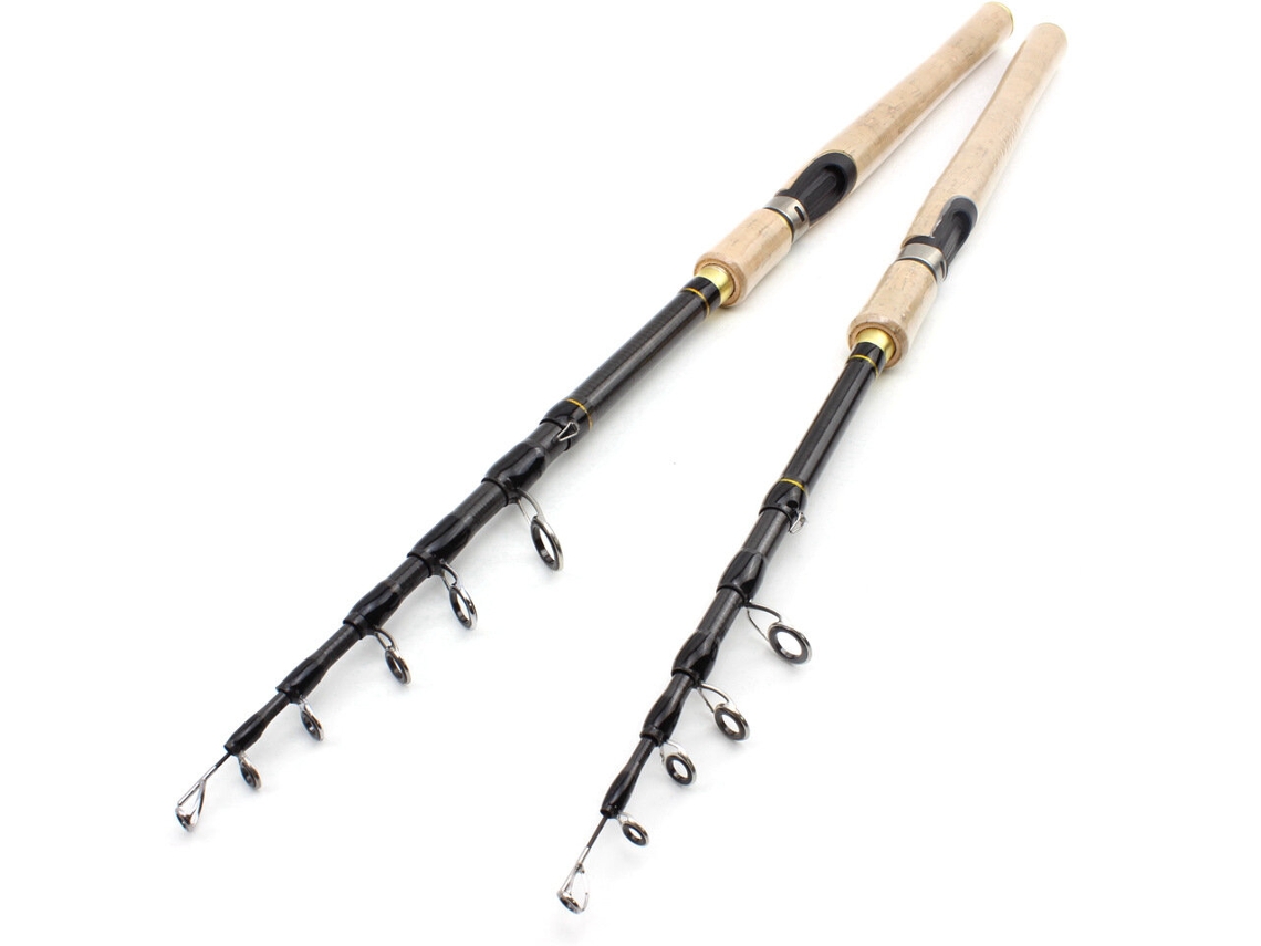 Caña De Spinning N° 24 M Caña De Pesca Telescópica Ultracorta De Carbono Con Mango De Corcho Portátil Ideal Para Viajes Y Pesca Con Señuelos