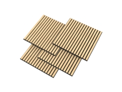 Conjunto de 4 paneles acústicos Vang 3d con láminas lineales de 1,44 m² en roble claro Neu.holz