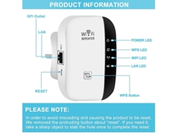 Repetidor de señal WiFi inalámbrico con amplificador y puerto Yizhood para hasta 6000 pies cuadrados y 25 dispositivos.