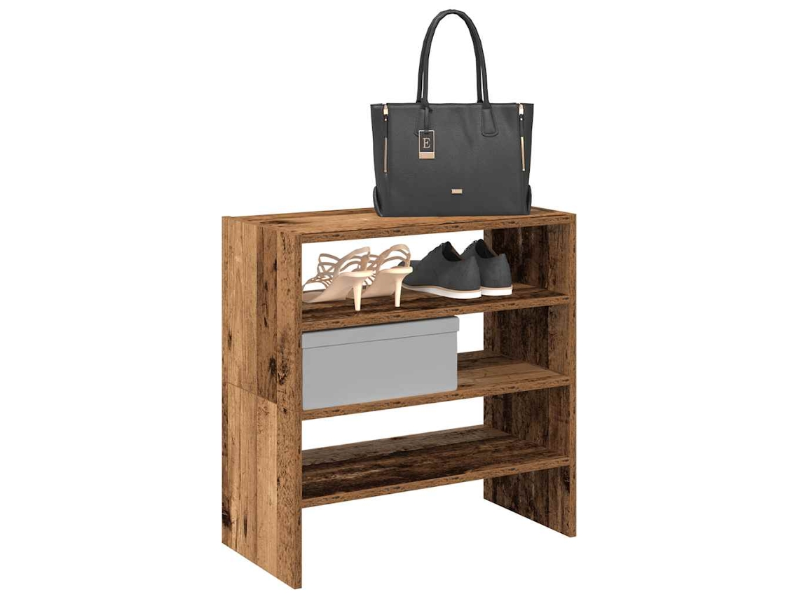 2 Uds Zapatero | Armario Zapateros Apilables Madera Vieja 60x30x30,5 Cm