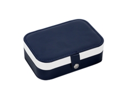 Joyero con almacenamiento de dos niveles y tapa abatible portátil