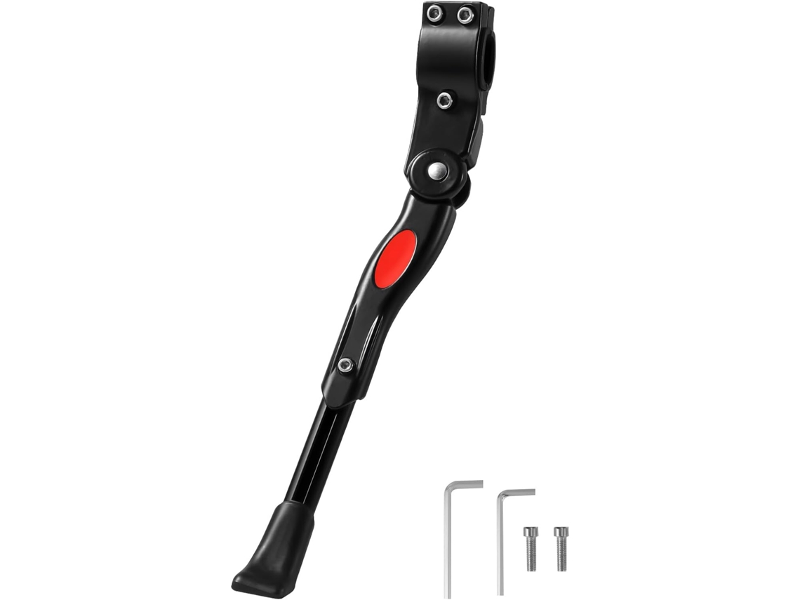Soporte Lateral Aluminio Ajustable Negro 24-27" Con Pie Goma Antideslizante, Para Bmx/700c/mtb