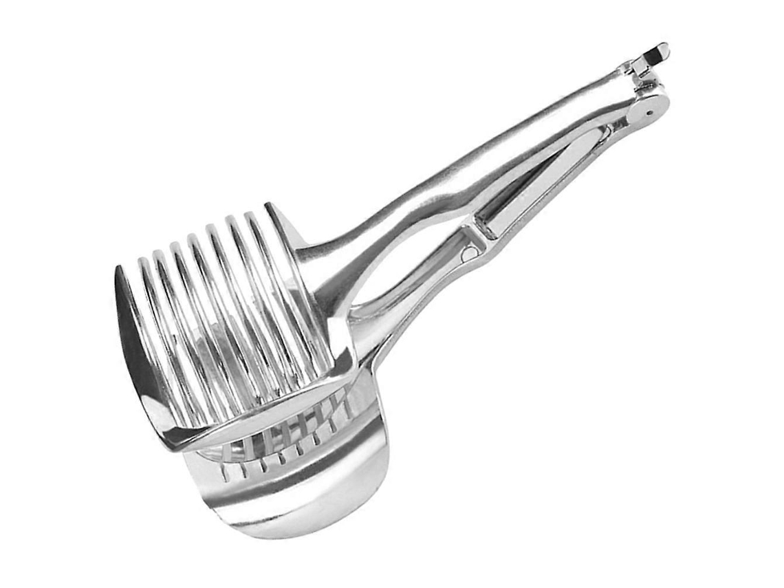 Cortador de verduras doméstico, soporte de acero inoxidable, 22,50 x 9,50 x 6,50 cm, para cortar tomates Everley891 (1 juego)