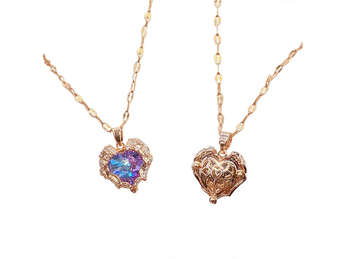 Collar Romántico Con Colgante De Circonita Azul, Diseño De Corazón Oceánico, Ajustable, Ideal Para El Día De La Madre O Un Aniversario.