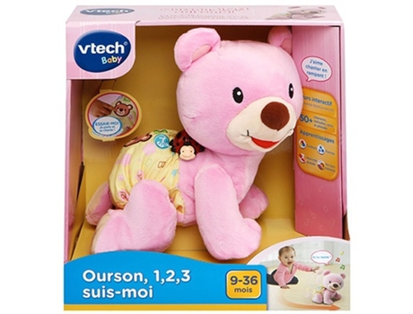 Peluche Interactivo VTECH BABY Bear, 1,2,3 Follow Me Musical Rosa (Edad Mínima Recomendada: meses)