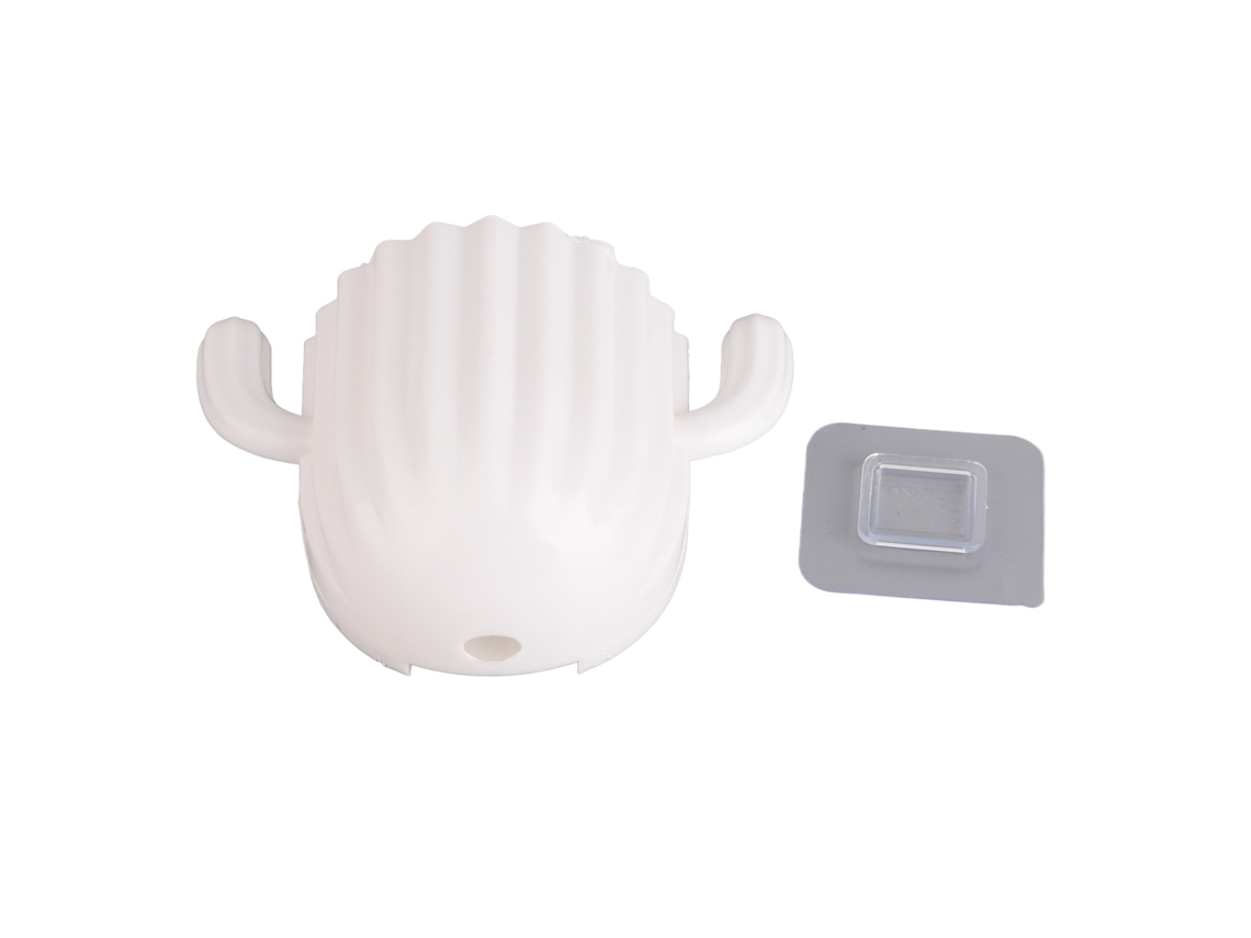 Estante De Almacenamiento Con Adhesivo Para Baño, Forma De Cactus, Sin Perforar, Para Cepillos De Dientes Y Crema Dental, Blanco