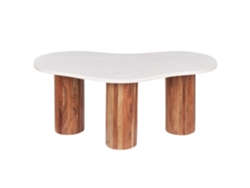 Mesa de estilo minimalista BELIANI Casablanca de Mármol Blanco 90x45x35