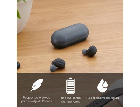 Auriculares Bluetooth True Wireless SONY WFC500B (In Ear - Micrófono - Negro)