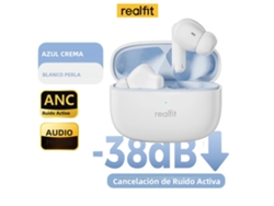 Auriculares Bluetooth (blancos) Con Cancelación Activa De Ruido, Función De Llamada Enc Y Graves Estéreo Hifi.