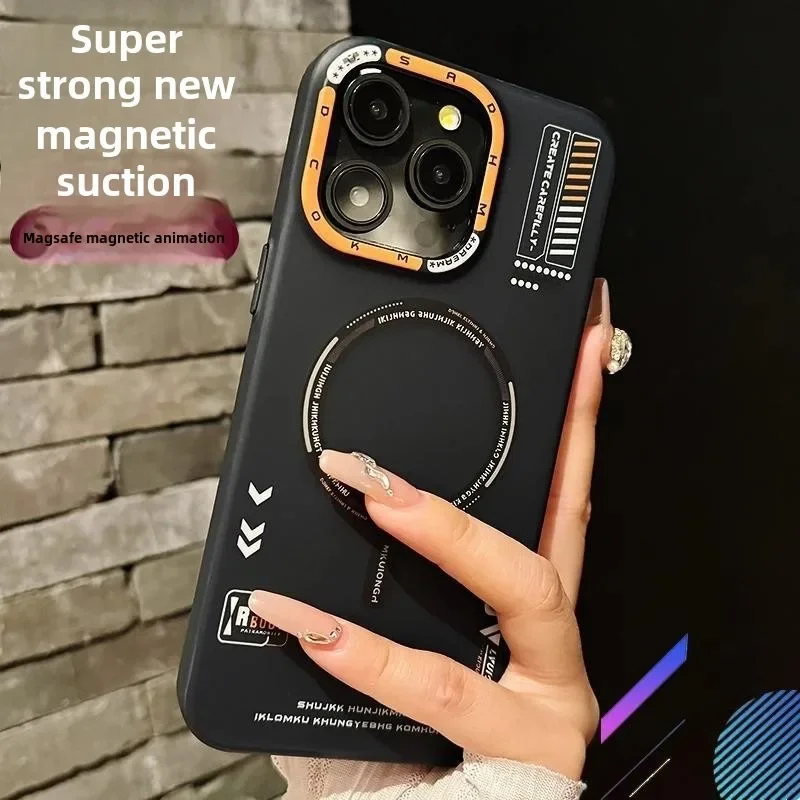 (iphone 15, Negro) Funda Magnética Para Teléfono, Compatible Con Carga Inalámbrica Magsafe, Marco De Lente Metálico Y Protección Para Los Botones.