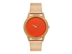Elegante Reloj Analógico Clásico De Cuarzo Con Correa De Malla Para Mujer Y Hombre (oro Rosa)