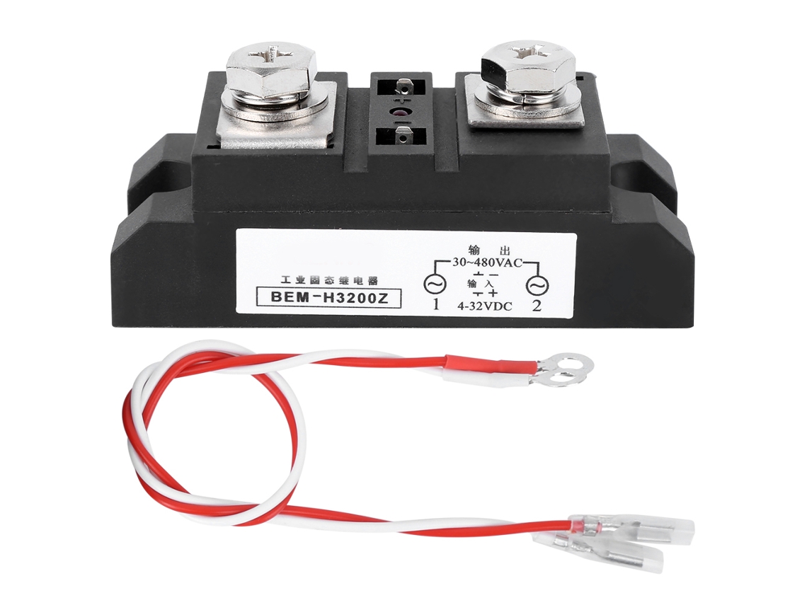 Relé De Estado Sólido Bem H3200z 200a Cc/ca Para Control Industrial, 4-32v Cc, 30-480v Ca