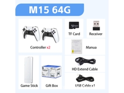 Consola de juegos M15 Hdmi Hd 4k Tv con doble asa 20.000 juegos 64g Siurn
