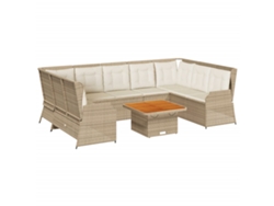 Maison Exclusive - Set De Muebles De Jardín Y Cojines 7 Pzas Ratán Sintético Beige