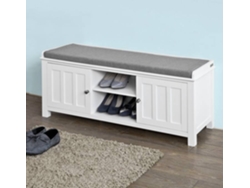 Banco Armario de Zapatos SOBUY Gris y Blanco (105x35x43cm)