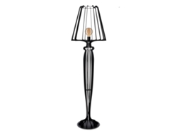 Lámpara de pie Minerva Ø38x166 cm en hierro reticulado, diseño moderno con interruptor de pie, conexión E27, fabricada en Italia, color negro Arti Mestieri
