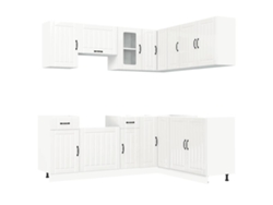 Juego de 11 gabinetes de cocina blancos brillantes MAISON EXCLUSIVE