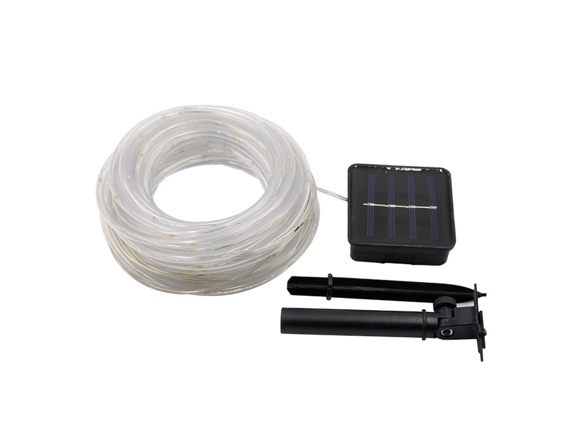 Guirnalda de luces LED solares de 2026 pulgadas, flexible e impermeable, con 8 modos de iluminación para jardín, patio trasero y terraza.
