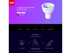 Lâmpada Inteligente Yeelight Gu10 W1 Multicolor 4.5w Regulável Controle App/voz Alexa Smartthings 2700-6500k Yldp004-a