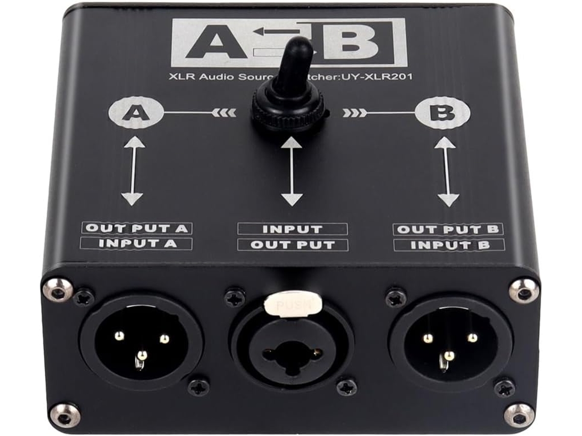Conmutador De Audio Xlr Balanceado 2 En 1 - Manual, Conectores Macho De 6,5 Mm