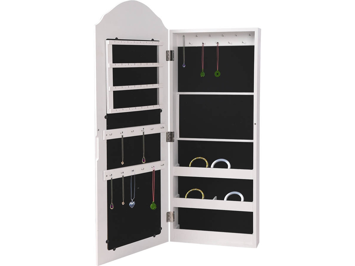Armario para Joyas ML-DESIGN con Espejo (Blanco - MDF - 32 x 95 x 9 cm)