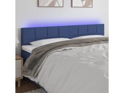 Cabecero Con Led De Tela Azul 180x5x78/88 Cm