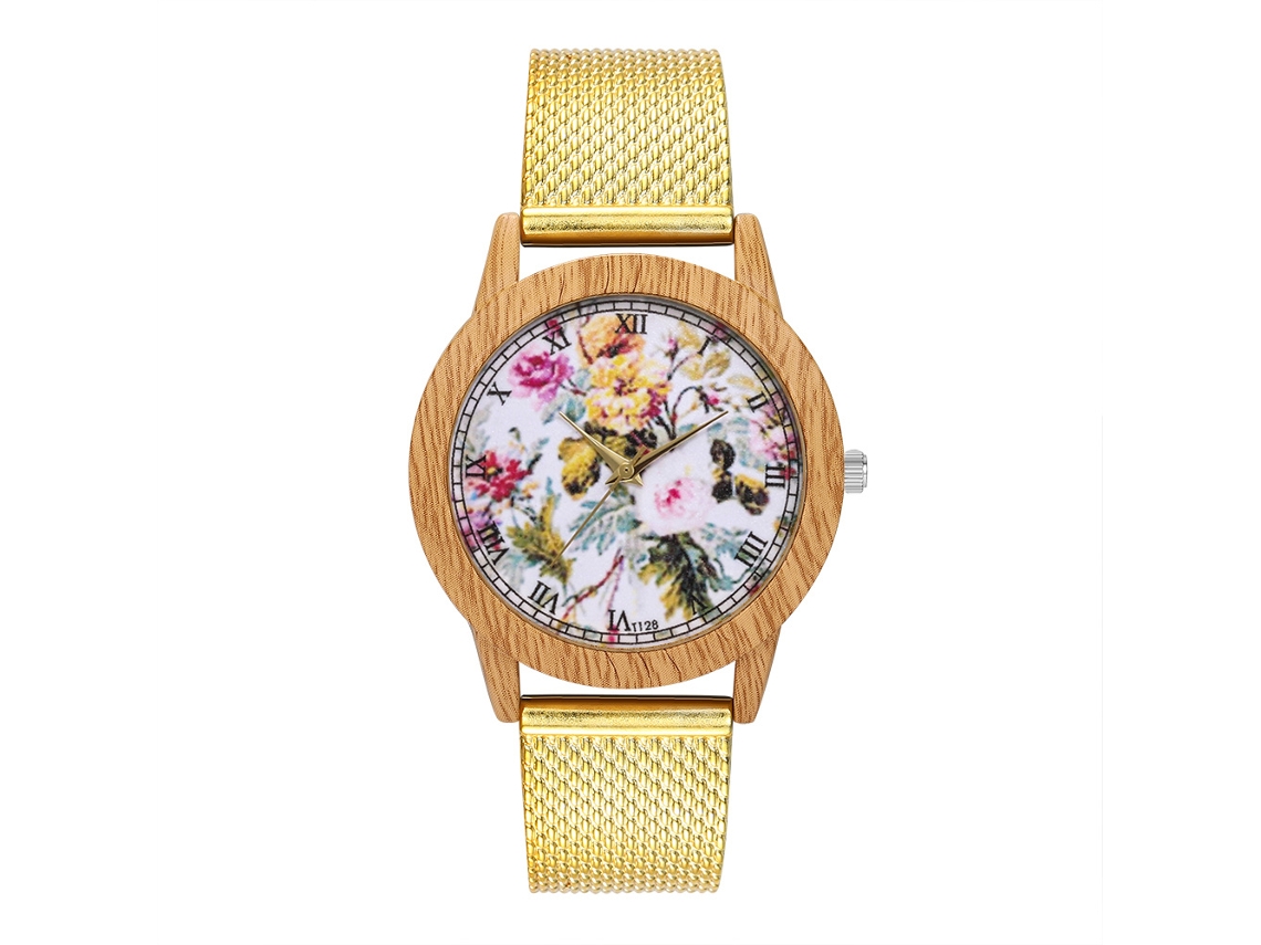 Reloj De Pulsera De Cuarzo Con Correa De Silicona Simple Para Hombre Y Mujer (oro)