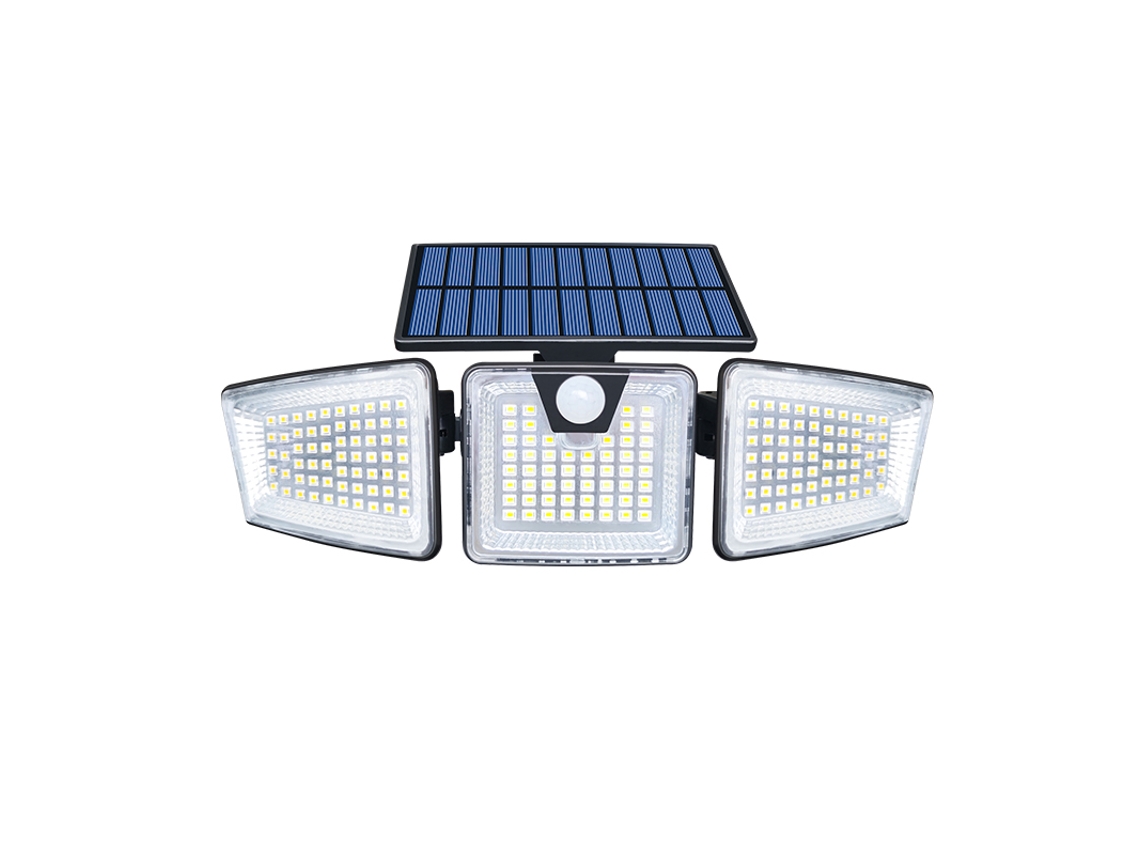 Lámpara De Pared Led Solar Superbrillante Con Sensor, Ip65, Ajustable, 3 Lados, Para Jardín Exterior.