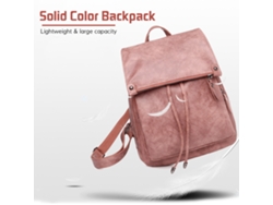 Mochila De Mujer De Piel Sintética De Color Liso, Gran Capacidad, Estilo Casual, Ideal Para Viajes O Trabajo.