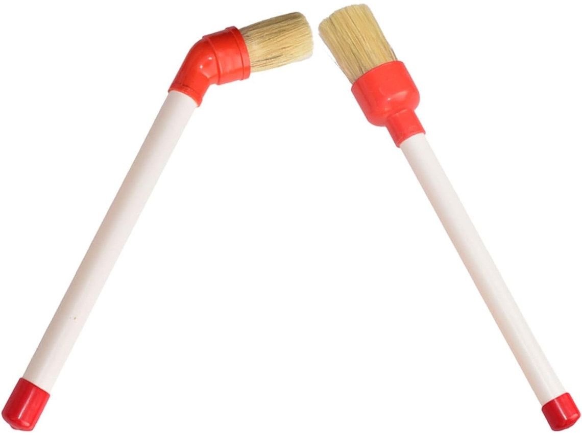 Cepillo Redondo Angular De 2 Piezas Para Limpiar Llantas Y Neumáticos De Coche.