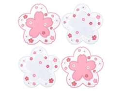 4 posavasos antideslizantes de PVC con diseño de flor de cerezo para té, café y cerveza TRUYUETY