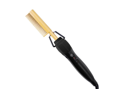Peine para el cabello dorado Alisado rápido Cepillo para alisar el cabello eléctrico Temperatura de calentamiento de cerámica [Con caja / I] SLOWMO...