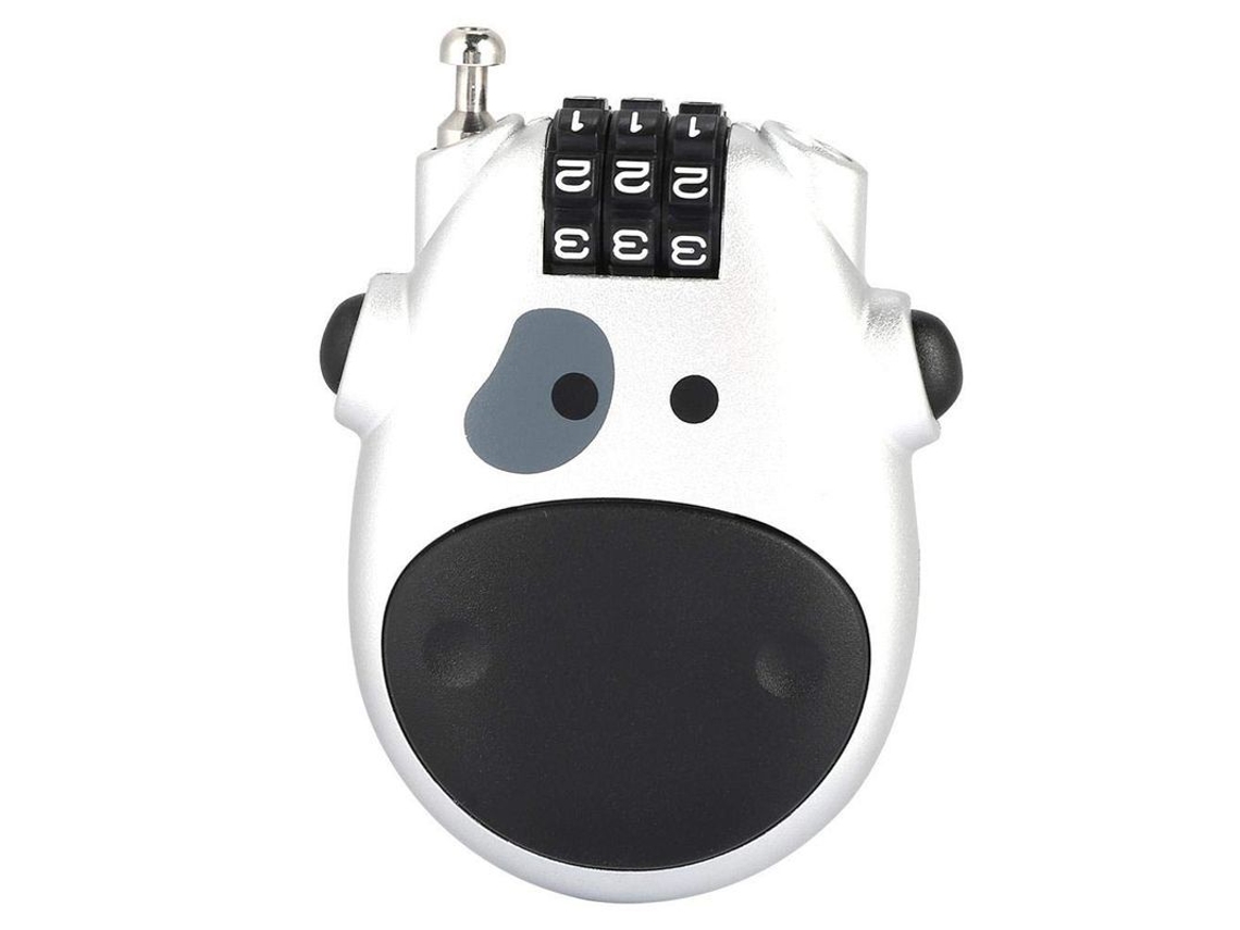 Candado De Seguridad Personalizado En Forma De Vaca Para Maleta Cochecito Equipaje Portátil Plata