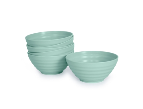 Juego de 6 Cuencos Clásicos de Plástico Reutilizables PLASTIC FORTE (Verde - 570 Ml)