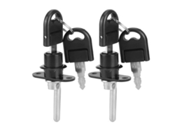 2 cerraduras Primerox para cajones de armario con llaves de seguridad de 16 mm, color negro.