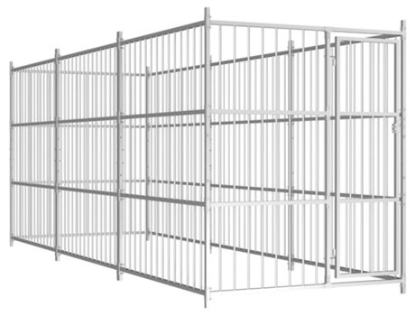 vidaXL Perrera de exterior 450x150x185 cm
