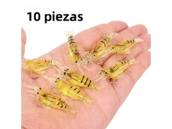 Camarón Luminiscente Biomimético, 4 Cm, 10 Piezas Por Paquete, Señuelo De Pesca Marina De Un Solo Anzuelo